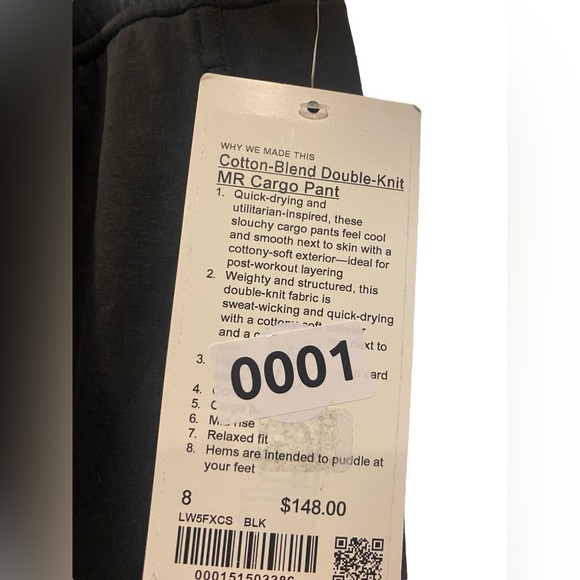 NWT Lululemon cotton blend double knit MR cargo pants Size 8 - Picture 5 of 5